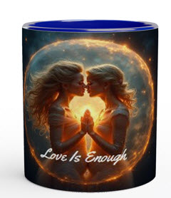 Love 1 - White 11oz Ceramic Mug with Color Inside